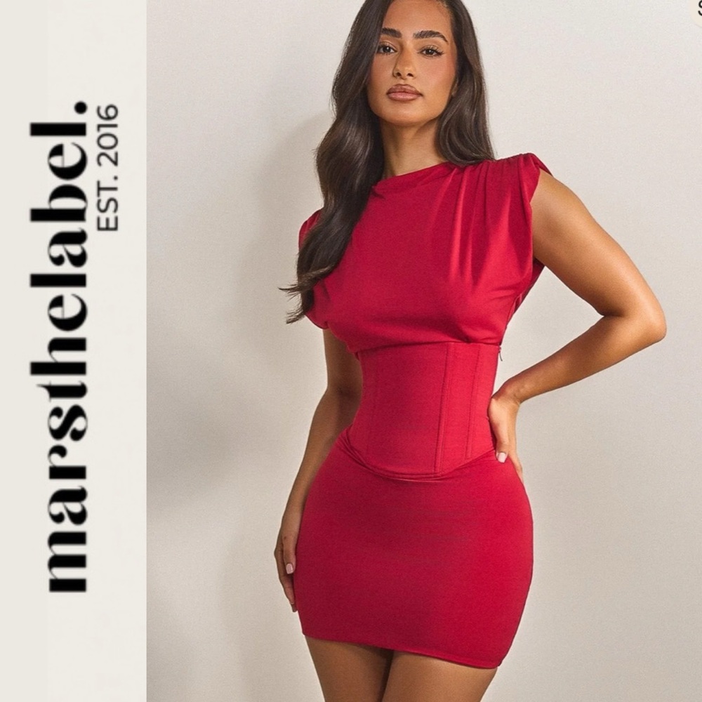 Mars The Label ♥️ Sandra Mini in Red Corset Mini Dress